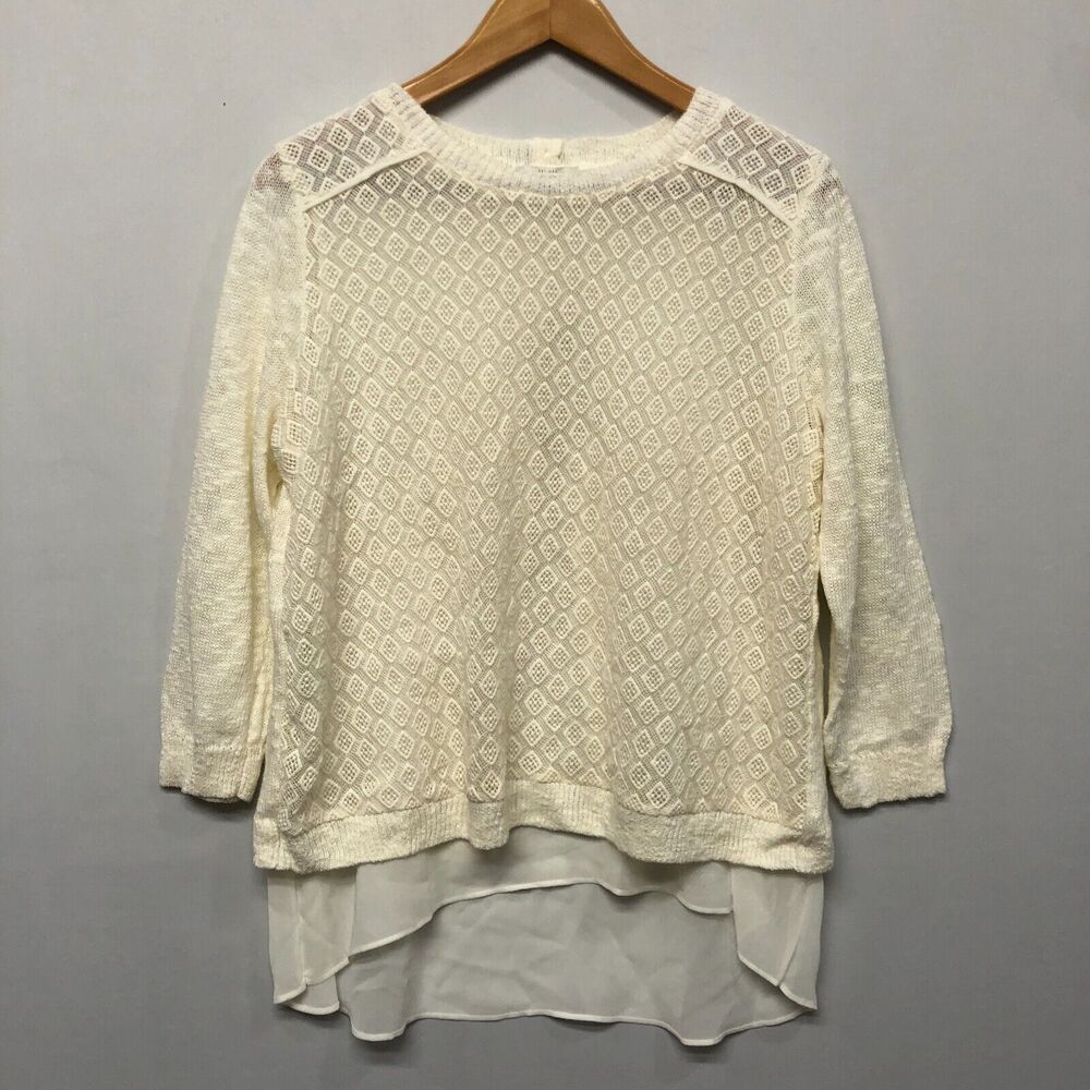 NWT Lucky Brand Women 3/4 Sleeve Blouse Top Shirt Size Large B325 -21